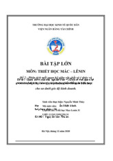 Quan điểm của chủ nghũa Mác – Lênin về mối quan hệ giữa vật chất và ý thức. Và sự vận dụng của Đảng ta hiện nay | Bài tập lớn môn triết học mác - lênin