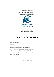 Đồ án môn học thiết kế điện lưới - Công nghệ kỹ thuật điện, điện tử |  Trường đại học Điện Lực