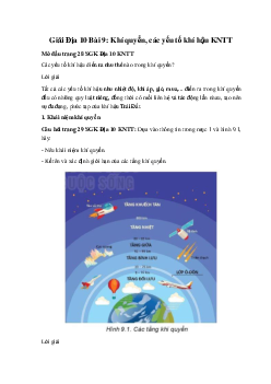 Giải Địa 10 Bài 9: Khí quyển, các yếu tố khí hậu KNTT