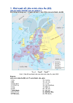 Giải SGK Địa Lí 7 Bài 4: Liên minh Châu Âu - Kết nối tri thức