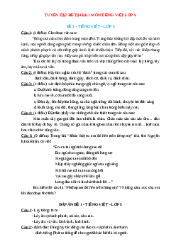 TOP 22 đề thi học kì 1 lớp 5 môn Tiếng Việt có đáp án