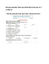 Bài tập cuối tuần Toán lớp 2 Kết nối tri thức học kì 2 có đáp án