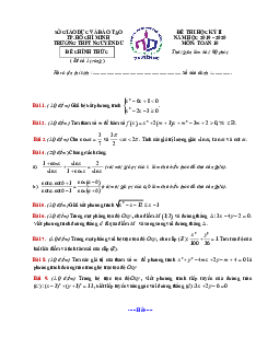 Đề thi học kì 2 Toán 10 năm 2019 – 2020 trường THPT Nguyễn Du – TP HCM