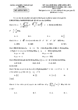 Đề học sinh giỏi Toán 9 năm 2023 – 2024 phòng GD&ĐT Việt Trì – Phú Thọ