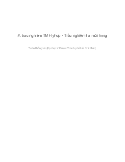 Trắc nghiệm tai mũi họng - Y học dự phòng