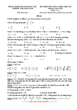 Đề thi học kì 1 Toán 7 năm 2021 – 2022 trường THCS Mai Lâm – Hà Nội