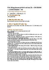 Cân bằng phương trình hoá học Zn + CH3COOH → (CH3COO)2Zn + H2