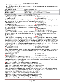 TOP 350 câu trắc nghiệm sinh học 12 chuyên đề tương tác gen luyện thi THPT Quốc gia (có đáp án)
