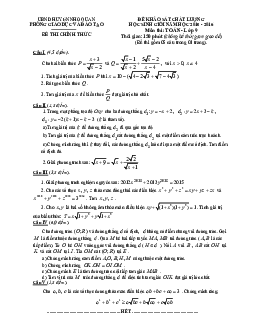 Đề học sinh giỏi huyện Toán 9 năm 2015 – 2016 phòng GD&ĐT Nho Quan – Ninh Bình