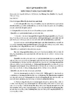 Bài tập nghiên cứu môn Tâm lý sáng tạo nghệ thuật | Đại học Mỹ thuật Công nghiệp