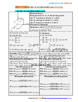 Tổng ôn tập TN THPT 2020 môn Toán: Hệ trục tọa độ trong không gian