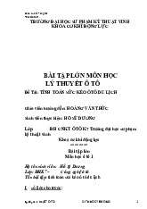 Tính toán sức kéo oto du lịch | Đại học Thái Nguyên