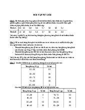 Phân Tích Dữ Liệu Thống Kê và So Sánh Trọng Lượng | Bài tập Xác suất thống kê