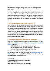 Mẫu đơn xin nghỉ phép của cán bộ công chức mới nhất