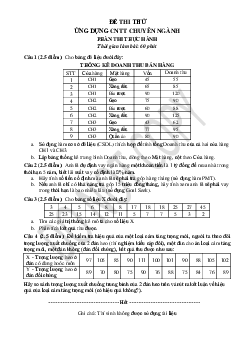 Đề thi thử Ứng dụng công nghệ thông tin chuyên ngành