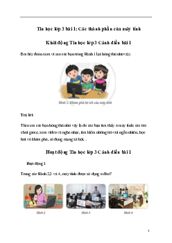 Giải Tin học lớp 3 Bài 1: Các thành phần của máy tính | Cánh diều