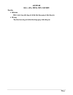 Chuyên đề nghiệm của đa thức một biến