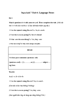 Giải Tiếng Anh 7 Unit 4: Language Focus 2 | Friends Plus