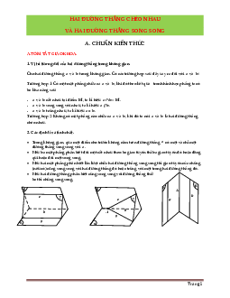 Bài tập tự luận hai đường thẳng chéo nhau, song song (có lời giải)