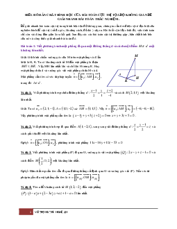 Hiểu rõ bản chất hình học của bài toán cực trị tọa độ không gian – Võ Trọng Trí Toán 12