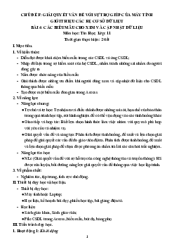 Bài 4: Các biểu mẫu cho xem và cập nhập CSDL | Giáo án Tin học 11 Cánh diều