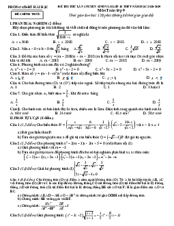 Đề thi thử vào lớp 10 môn Toán phòng GD và ĐT Hải Hậu – Nam Định lần 1