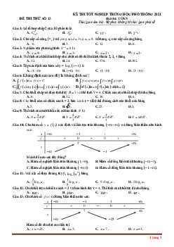 Đề Ôn Thi TN THPT Môn Toán 2021 Chuẩn Cấu Trúc Đề Minh Họa Có Lời Giải Chi Tiết Và Đáp Án (Đề 13)