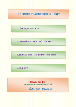 Bài tập trắc nghiệm Toán 12 – Nguyễn Văn Lực (Tập 1)