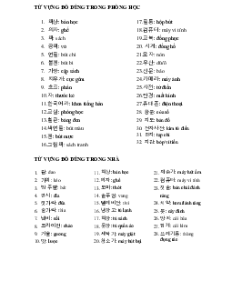 Bài 2 - TỪ VỰNG ĐỒ DÙNG Tiếng Hàn | Hàn quốc học | Đại học Khoa học Xã hội và Nhân văn, Đại học Quốc gia Thành phố HCM