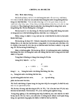 Lý thuyết bài giảng môn Kỹ thuật cảm biến và đo lường nội dung chương 10: Đo độ ẩm