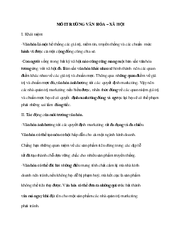 Trình bày yếu tố môi trường văn hóa- xã hội?