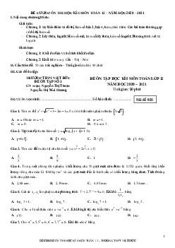 Đề cương ôn thi học kì 1 Toán 12 năm 2020 – 2021 trường THPT Việt Đức – Hà Nội
