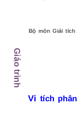 Giáo trình Bộ môn Giải tích - Vi tích phân 1 | Trường Đại học Khoa học Tự nhiên, Đại học Quốc gia Thành phố Hồ Chí Minh