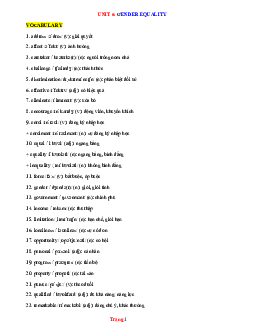 Bài tập tiếng anh 10 Global success nâng cao unit 6 Gender equality (có đáp án)