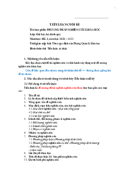 Tài liệu về hướng dẫn trình bày tiểu luận nguyên cứu khoa học