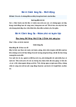 Bài 4: Cảnh làng Dạ trang 89 lớp 3 Tập 2 Chân trời sáng tạo