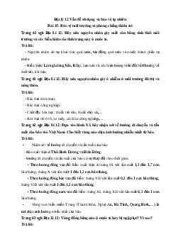 Giải bài tập SGK Địa Lý lớp 12 Bài 15: Bảo vệ môi trường và phòng chống thiên tai