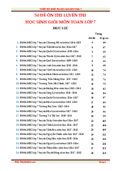 Tuyển tập 50 đề ôn thi chọn học sinh giỏi môn Toán lớp 7 có lời giải