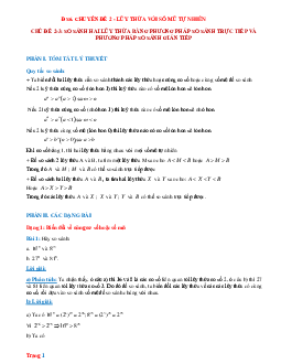Ôn thi HSG Toán 6 chủ đề: So sánh hai lỹ thừa bằng phương pháp trực tiếp