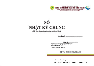 Sổ nhật kí chung môn Cơ sở Toán cho các nhà kinh tế 1 | Học viện Nông nghiệp Việt Nam