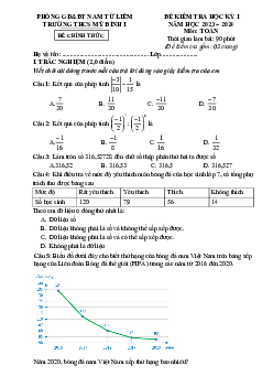 Đề học kỳ 1 Toán 7 năm 2023 – 2024 trường THCS Mỹ Đình 1 – Hà Nội