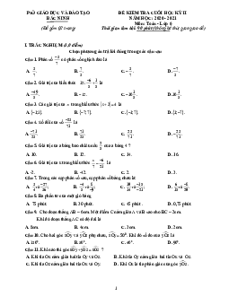 Đề thi cuối học kỳ 2 Toán 6 năm 2020 – 2021 sở GD&ĐT Bắc Ninh
