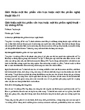 Giới thiệu một tác phẩm văn học hoặc một tác phẩm nghệ thuật Văn 11