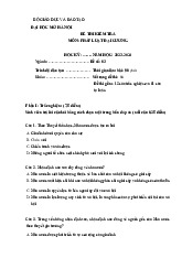Đề kiểm tra giữa kỳ  Đề kiểm tra giữa kỳ môn Pháp luật đại cương | Trường đại học Mở Hà Nội