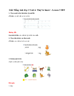 Giải Tiếng Anh lớp 1 Unit 4: They’re bears! - Lesson 3 SBT | Family & Friends