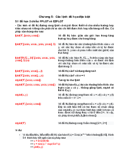 Bài giảng môn Tin học đại cương chương 5: Các lệnh đồ họa đặc biệt