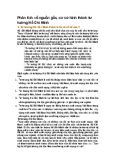 Phân tích về nguồn gốc, cơ sở hình thành tư tưởng Hồ Chí Minh