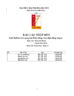 Báo cáo "Thiết Bị Đếm Số Lượng Sản Phẩm Dùng Cảm Biến Hồng Ngoại"