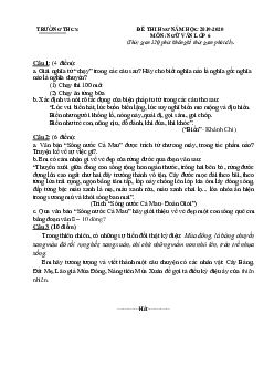 Đề thi học sinh giỏi môn Ngữ văn lớp 6 năm học 2019 - 2020