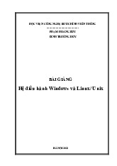 Bài giảng môn Hệ điều hành Windows và Linux/Unix | Học viện Công Nghệ Bưu Chính Viễn Thông